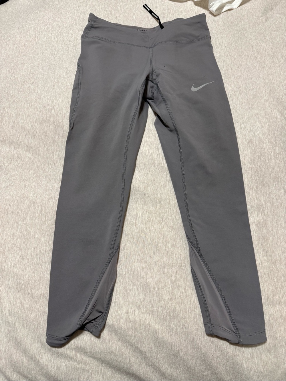 Nike Kids Gray Athletic Leggings with Swoosh